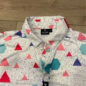 Bad birdie Mens size medium golf shirt polo shirt collared shirt 3 buttons.